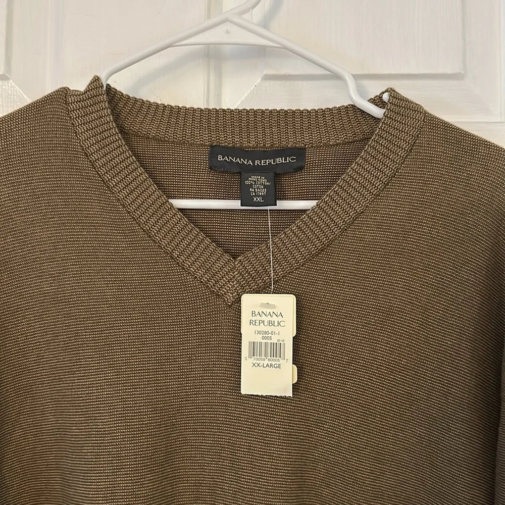 NWT Men’s Banana Republic 100% Cotton Long Sleeve V-Neck Sweater Size XXL